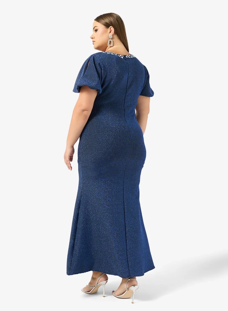 Ella Plus Plus Size Shimmer A-line Dress